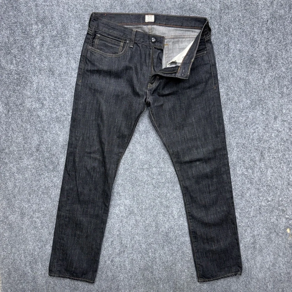 J Crew 484 Slim Straight Jeans black size 33 33x32